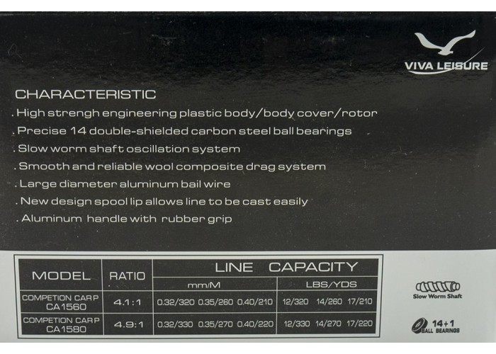 Катушка Viva Competition Carp Pro CA 1560 (14+1ВВ)